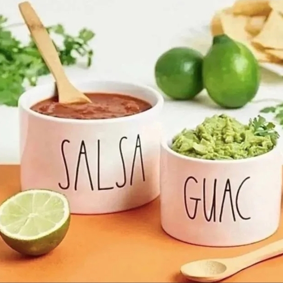 NEW Rae Dunn Salsa and Guac Ceramic Bowls - White - Picture 2 of 4